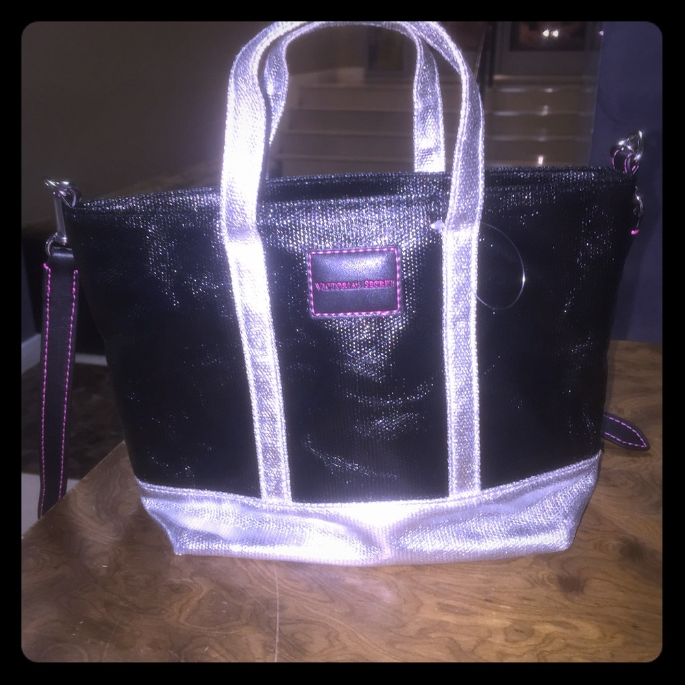 Victoria secret metallic canvas bag